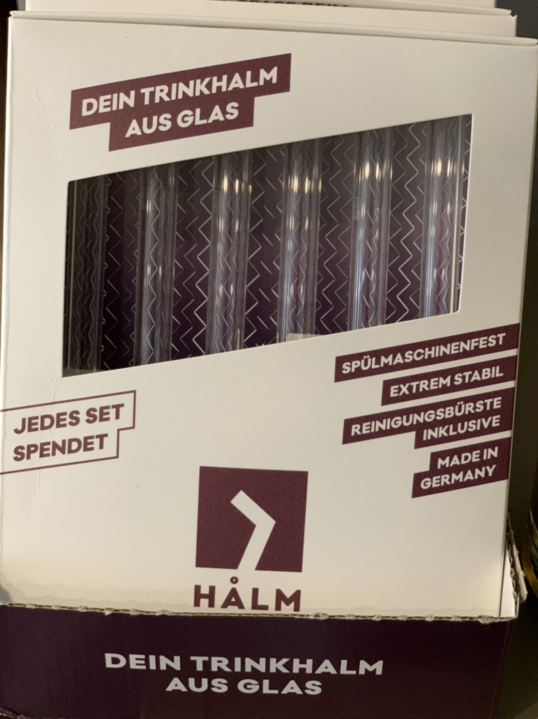 Pailles en verre en HALM 15 cm courbées - 4 pièces - HALM Straws